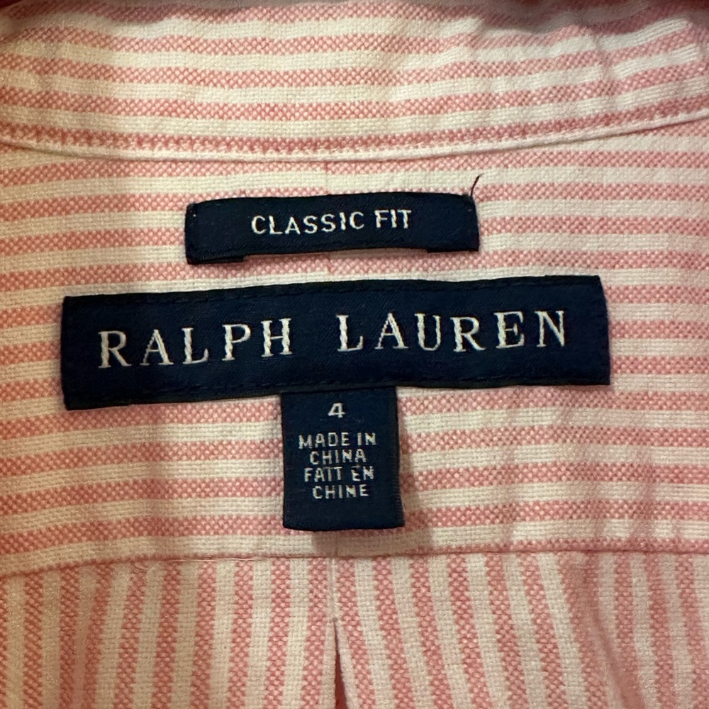 Ralph Lauren Pink & White Classic Fit Button Down - Picture 2 of 3